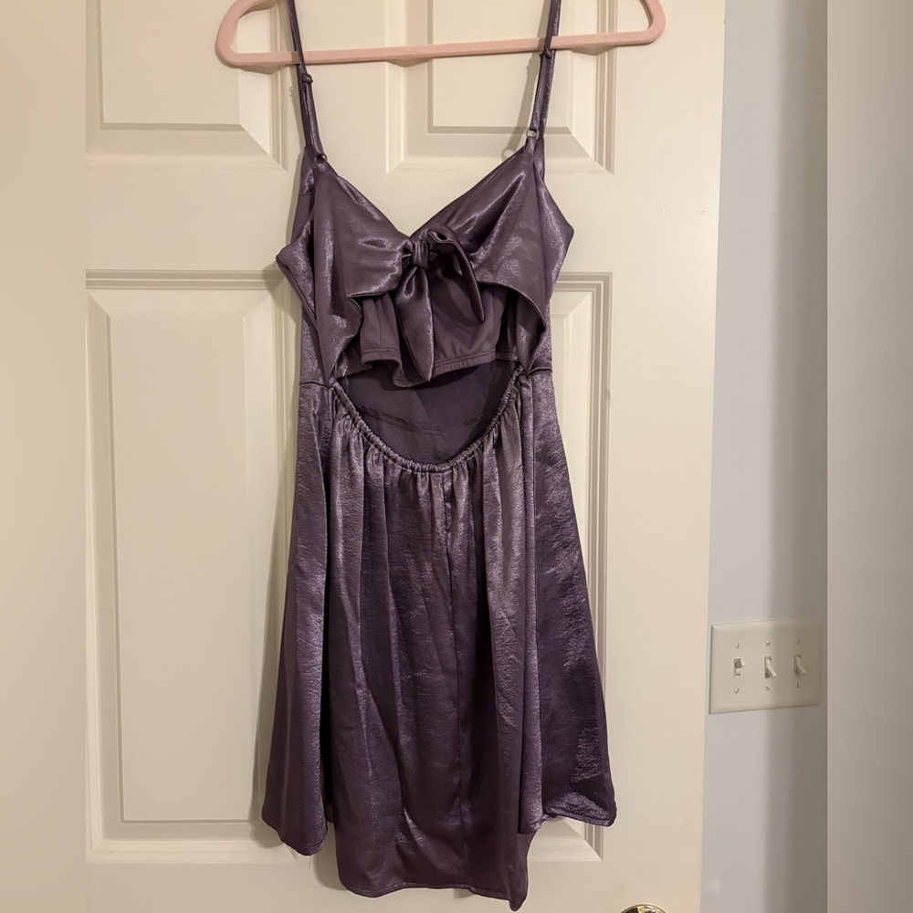 Purple dress with adjustable bow in back